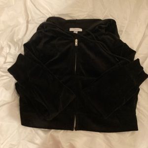 CROPPED BUTTERY SOFT VELVET ZIP UP